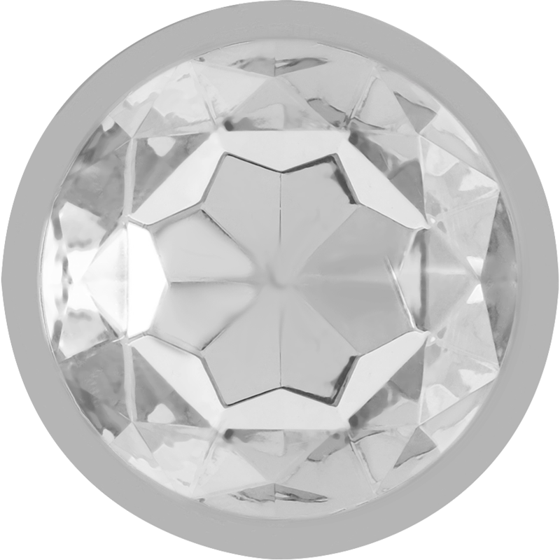 INTENSO - PLUG ANAL DE ALUMÍNIO COM CRISTAL PRATEADO TAMANHO M