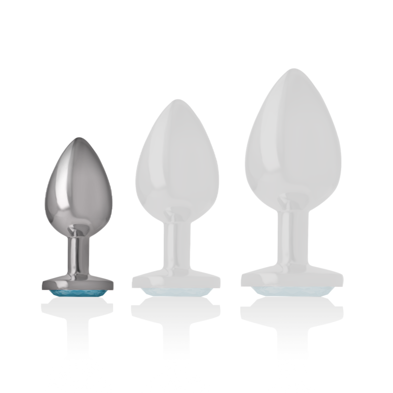 INTENSO - PLUG ANAL DE ALUMÍNIO COM CRISTAL AZUL TAMANHO P