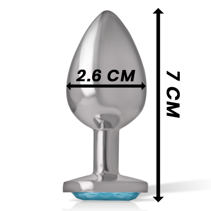 INTENSO - PLUG ANAL DE ALUMÍNIO COM CRISTAL AZUL TAMANHO P