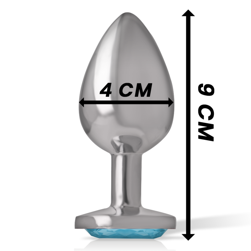 INTENSO - PLUG ANAL DE METAL DE ALUMÍNIO COM CRISTAL AZUL TAMANHO G