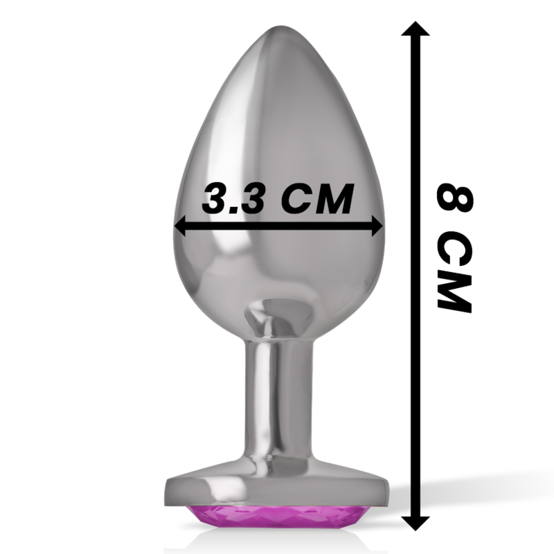 INTENSO - PLUG ANAL DE ALUMÍNIO COM CRISTAL ROSA TAMANHO M