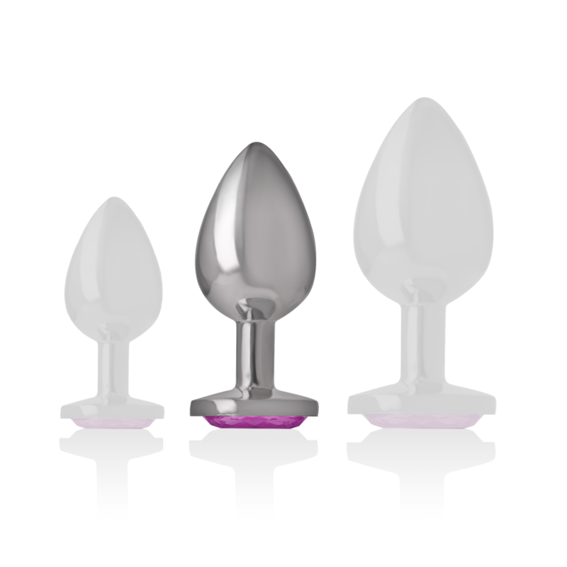 INTENSO - PLUG ANAL DE ALUMÍNIO COM CRISTAL ROSA TAMANHO M