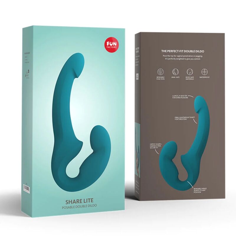 FUN FACTORY - SHARE LITE DILDO DOBLE AZUL MARINO PROFUNDO