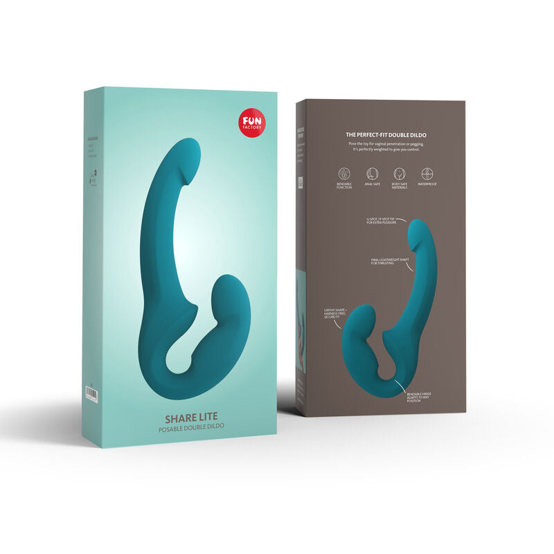 FUN FACTORY - SHARE LITE DILDO DOBLE AZUL MARINO PROFUNDO