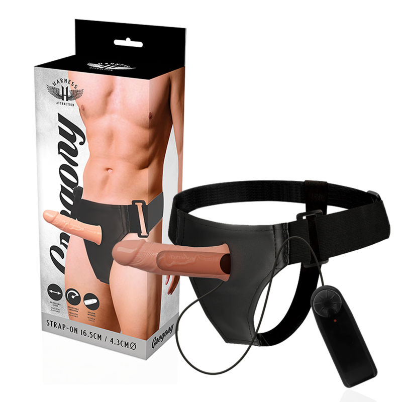 ARNÊS DE ATRAÇÃO - GREGORY HOLLOW RNES COM VIBRADOR 16,5 CM -O- 4,3 CM