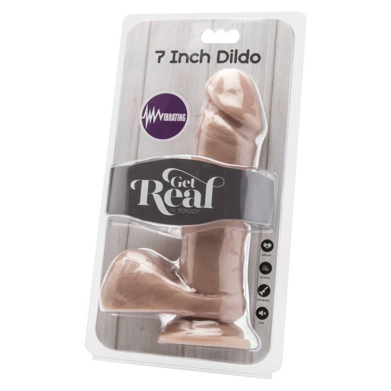 SEJA REAL - DILDO 18 CM COM BOLAS VIBRADOR SKIN