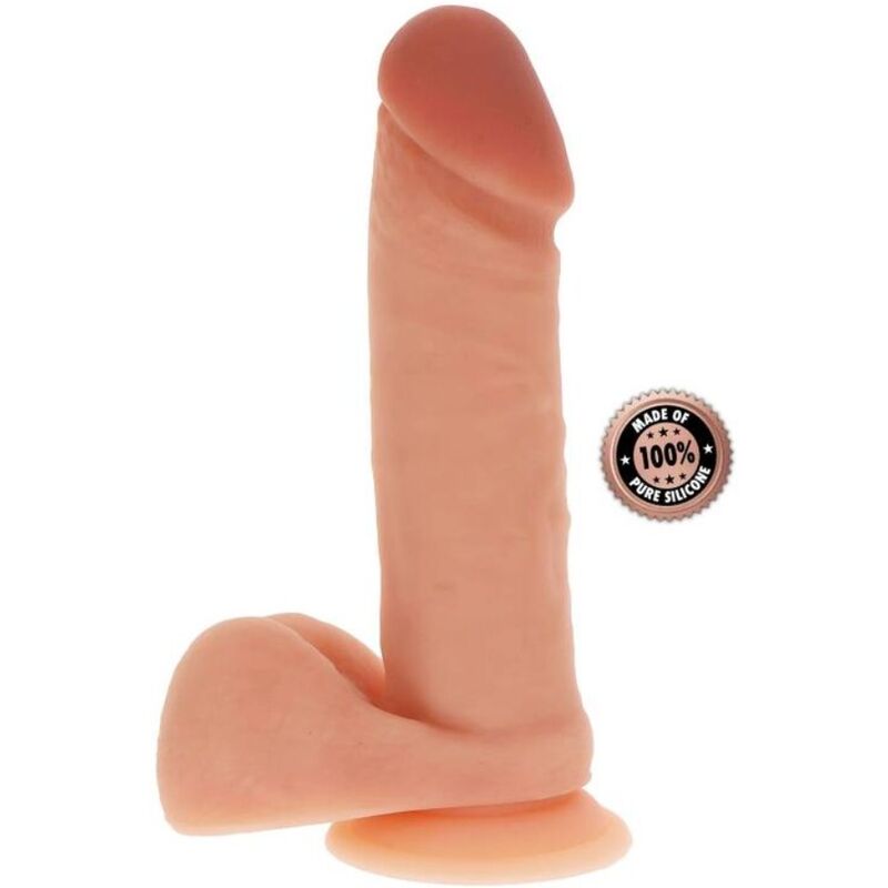 SEJA REAL - DILDO DE SILICONE 20,5 CM COM PELE DE BOLAS