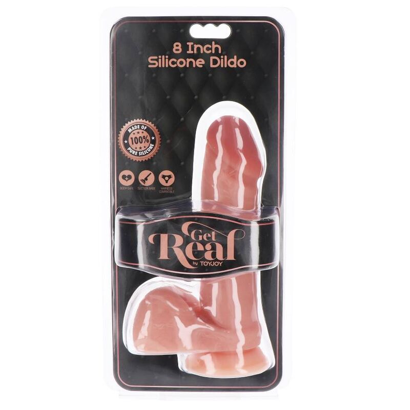 SEJA REAL - DILDO DE SILICONE 20,5 CM COM PELE DE BOLAS