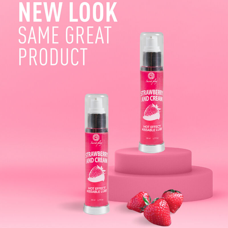 SECRETPLAY - LUBRIFICANTE 2-1 EFEITO CALOR MORANGO E CREME 50 ML