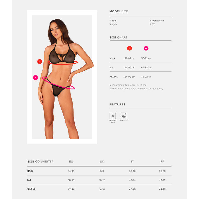 OBSESSIVE - CONJUNTO CELIA NOIR 2 ERVILHAS XS/S