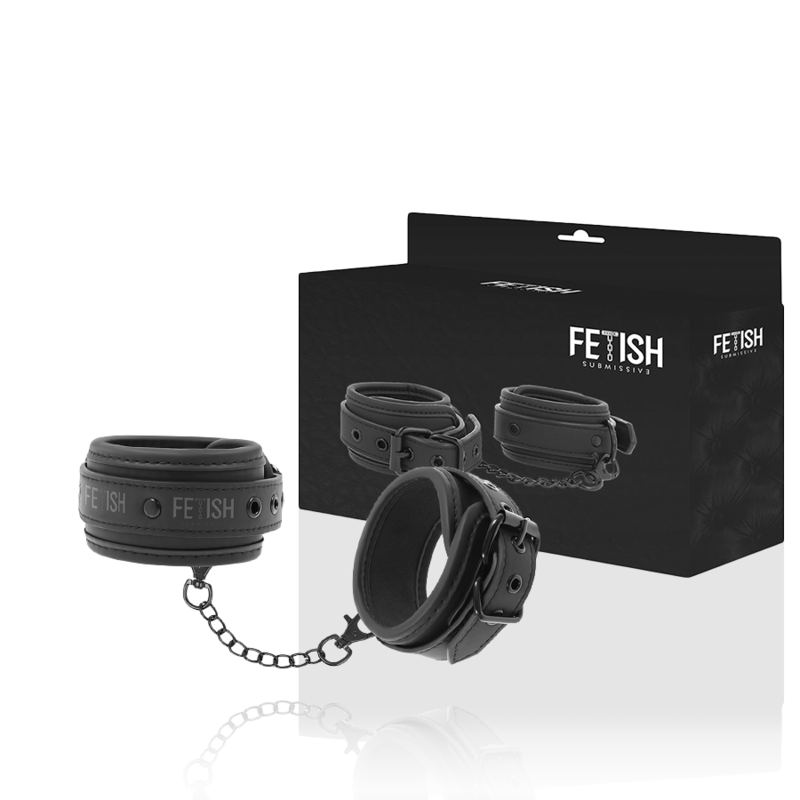 FETICHE SUBMISSIVO - PULSEIRAS DE COURO VEGANO COM FORRO DE NOPRENE