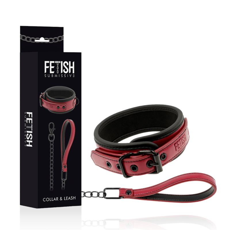 FETICHE SUBMISSIVO QUARTO ESCURO - COLAR DE CORRENTE COM FORRO DE NEOPRENE