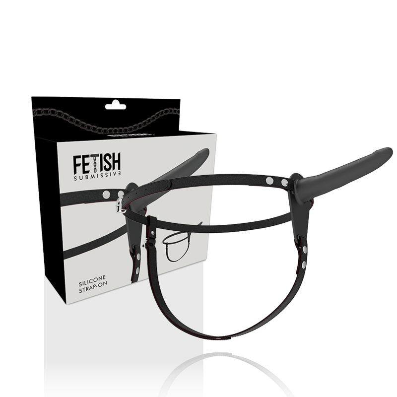 ARNÊS FETICHE SUBMISSIVO - SILICONE PRETO 15 CM