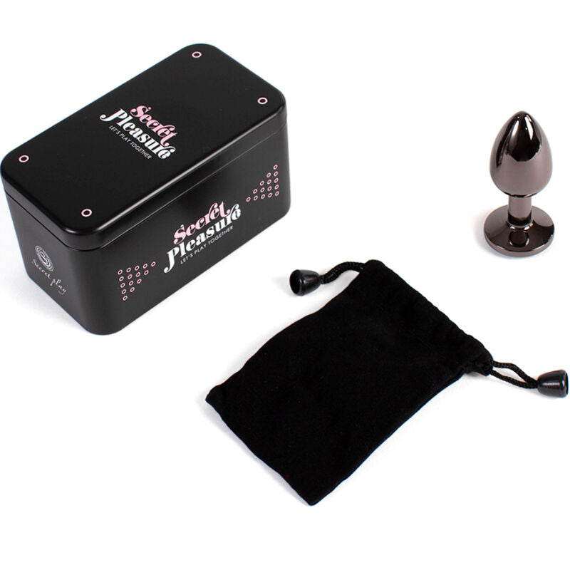 SECRETPLAY - PLUG ANAL DE METAL GUNMETAL TAMANHO PEQUENO 7 CM