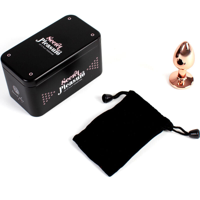 SECRETPLAY - PLUG ANAL DE METAL ROSE GOLD TAMANHO PEQUENO 7 CM