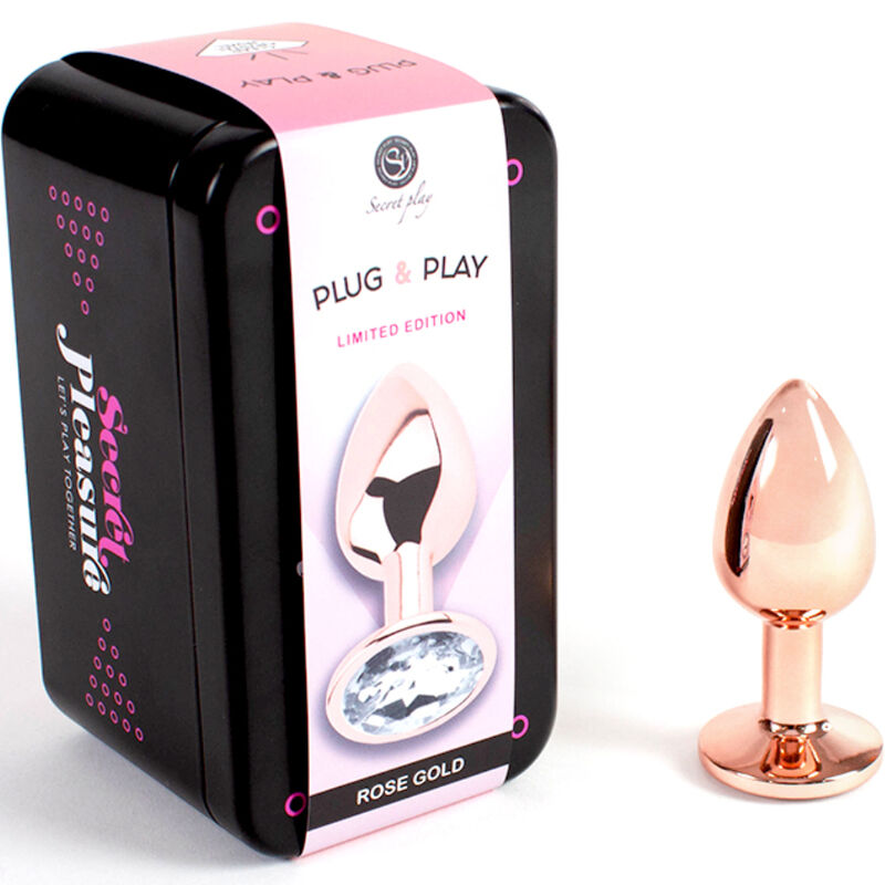 SECRETPLAY - PLUG ANAL DE METAL ROSE GOLD TAMANHO PEQUENO 7 CM