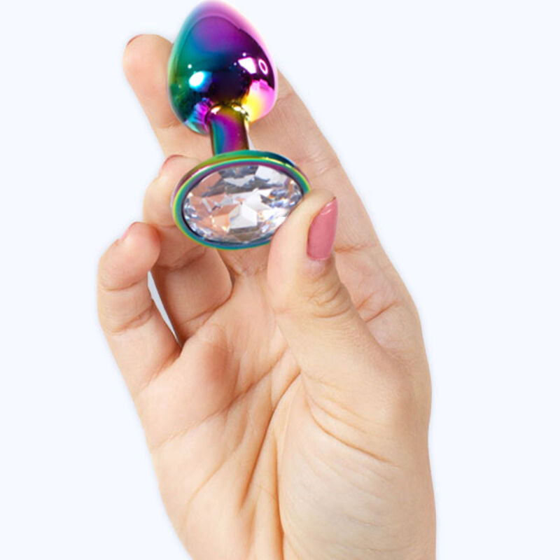 SECRETPLAY - PLUG ANAL DE METAL RAINBOW TAMANHO PEQUENO 7 CM