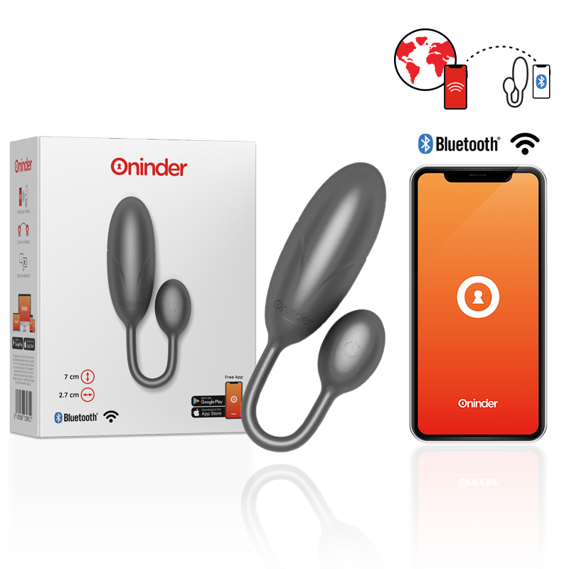 ONINDER - DENVER OVO VIBRATÓRIO PRETO 7 X 2,7 CM APLICATIVO GRÁTIS