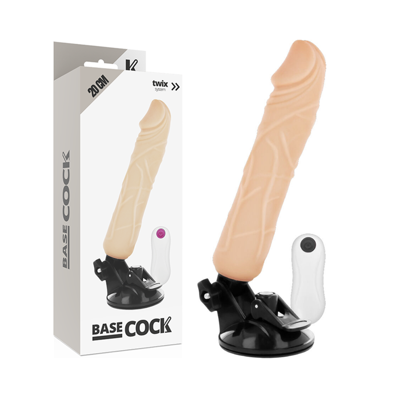 BASECOCK - REALISTIC VIBRATOR REMOTE CONTROL BLACK 20 CM -O- 4 CM