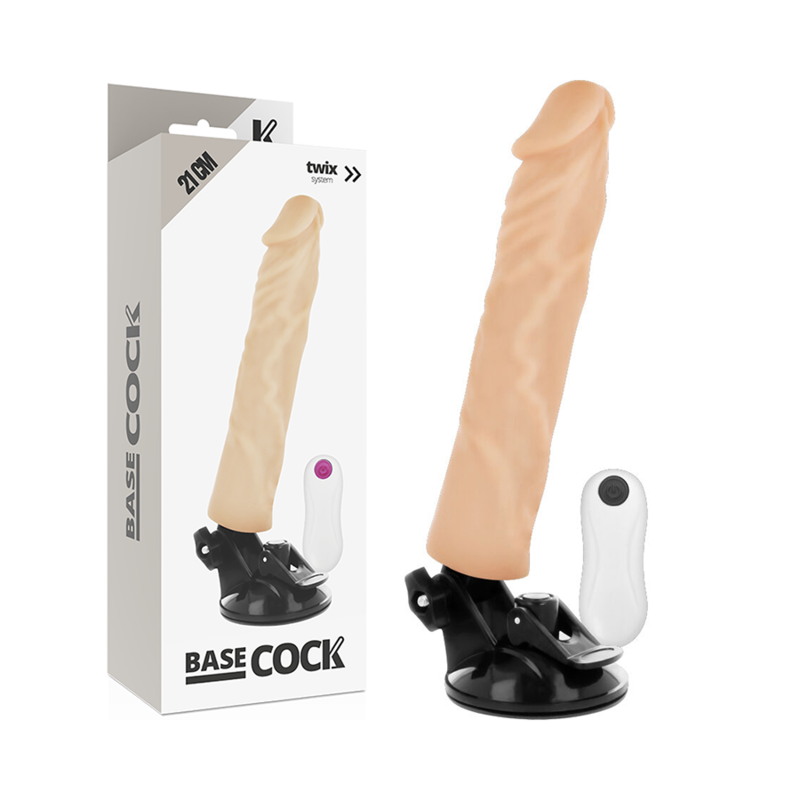 BASECOCK - VIBRADOR REALISTA CONTROLE REMOTO PRETO 21 CM -O- 4 CM