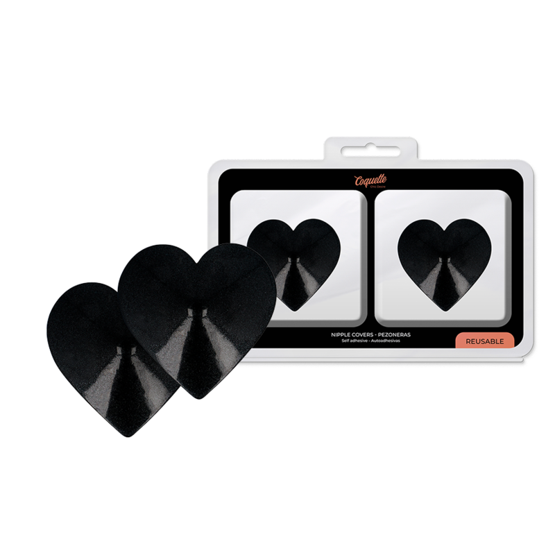 COQUETTE CHIC DESIRE - CAPAS PARA MAMILOS CORAÇÕES PRETOS