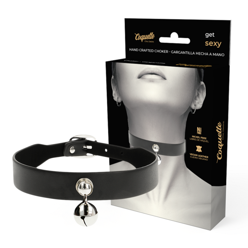 COQUETTE CHIC DESIRE - COLAR DE COURO VEGANO COM ACESSÓRIO DE CHOCOLATE FEMININO