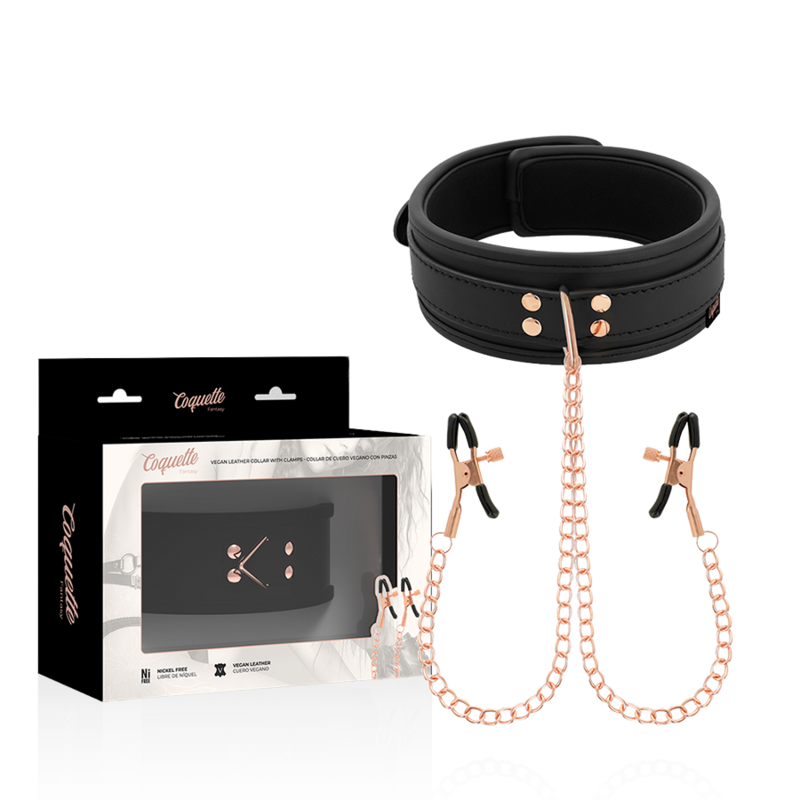 COQUETTE CHIC DESIRE - COLAR DE PINÇA DE MAMILO FANTASIA COM FORRO DE NEOPRENE