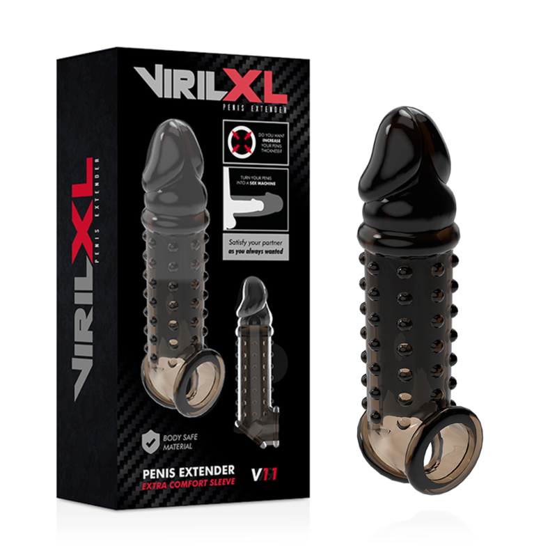 VIRILXL - EXTENSÃO E BAINHA PARA PÊNIS V11 PRETO