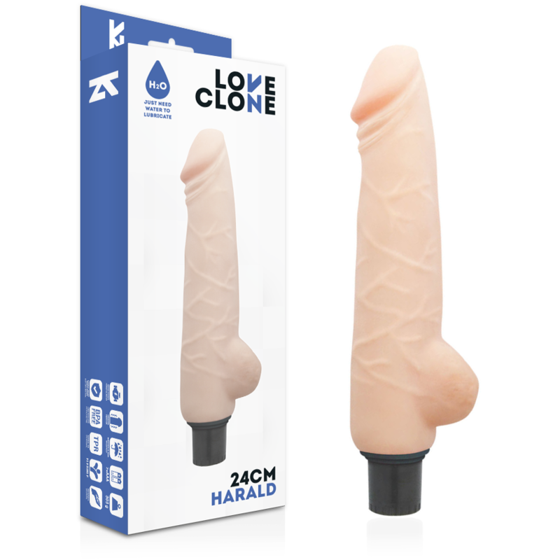 LOVECLONE - VIBRADOR HARALD AUTOLUBRIFICANTE 24 CM -O- 4 CM