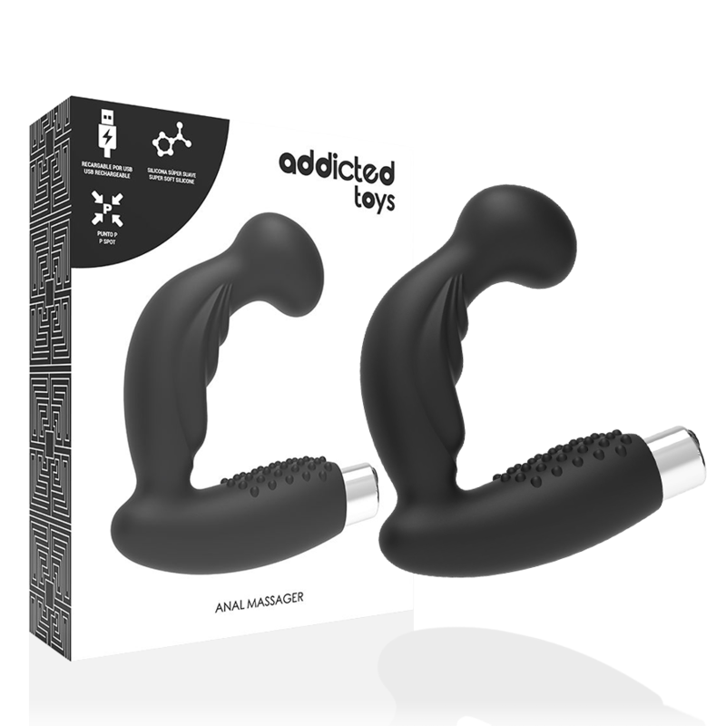 ADDICTED TOYS - VIBRADOR PROSTÁTICO RECARGABLE MODELO 3 - NEGRO
