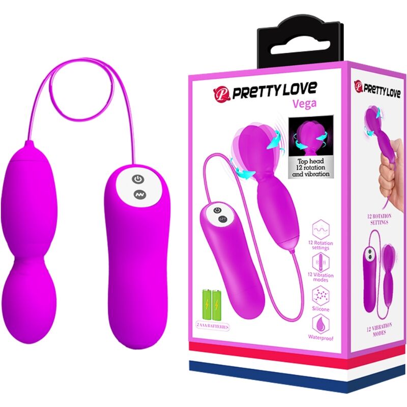 PRETTY LOVE - ROTAO E VIBRAO MASSAGER VEGA 12 FUNÕES FÚCSIA