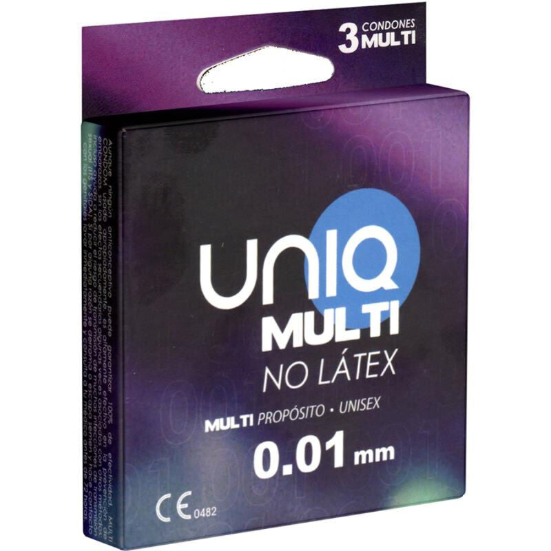 UNIQ - CONDONES MULTI LIBRE DE LÁTEX 3 UNIDADES