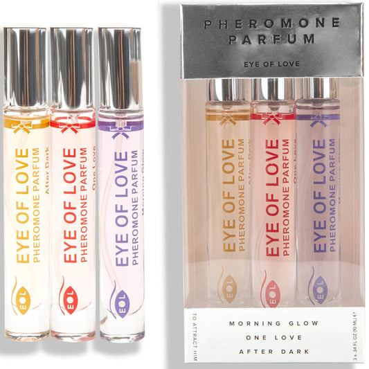 EYE OF LOVE - EOL PHR PARFUM 10 ML CONJUNTO/3 - BRILHO DA MANHÃ, UM AMOR, APÓS O ESCURO