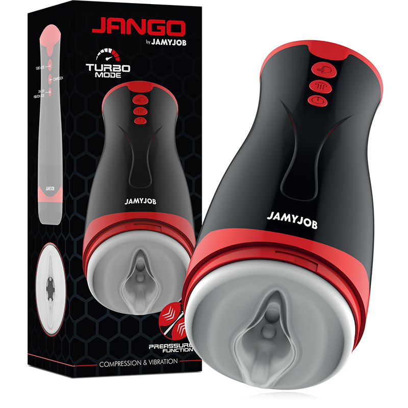 JAMYJOB - MASTURBADOR JANGO DE COMPRESSÃO E VIBRAÇÃO