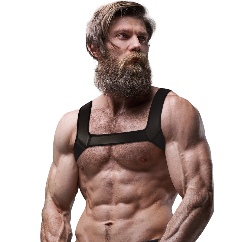 ATITUDE FETICHE SUBMISSIVA - ARNÊS DE PEITO DE NEOPRENE PARA HOMENS TAMANHO G