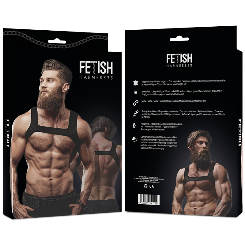 ATITUDE FETICHE SUBMISSIVA - ARNÊS DE PEITO DE NEOPRENE PARA HOMENS TAMANHO G