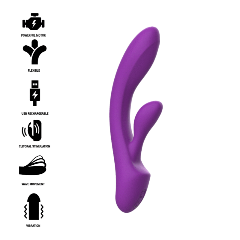 INTENSO - VIBRADOR LUIGI RABBIT SILICONE LÍQUIDO ROXO