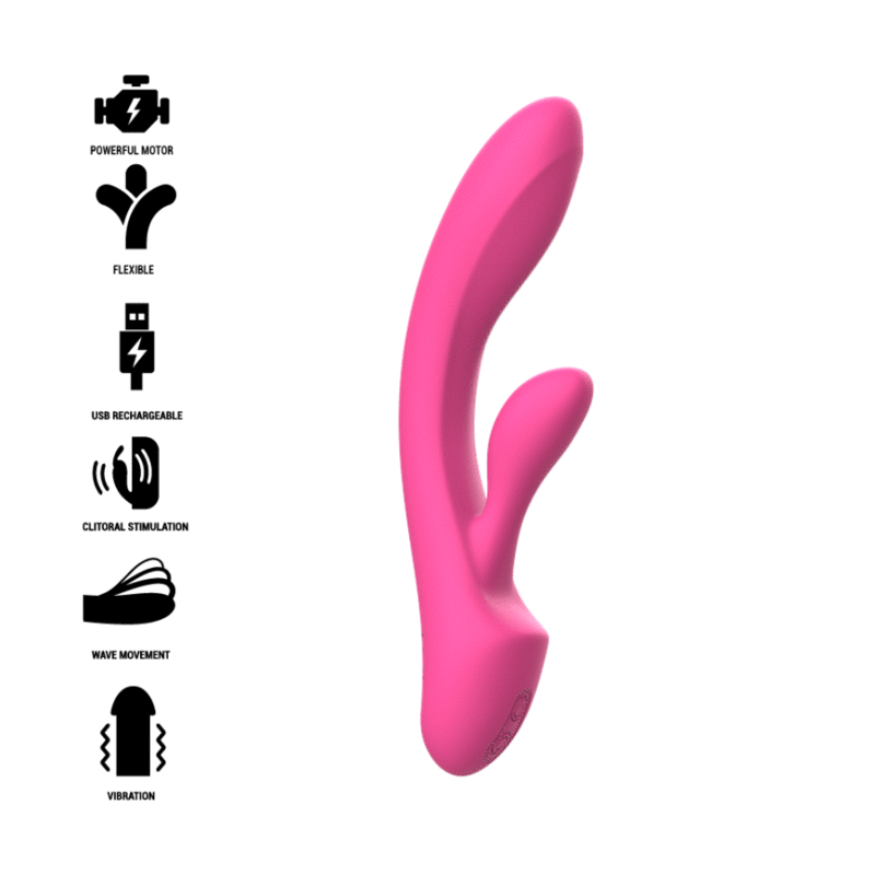INTENSO - VIBRADOR LUIGI RABBIT ROSA SILICONE LÍQUIDO