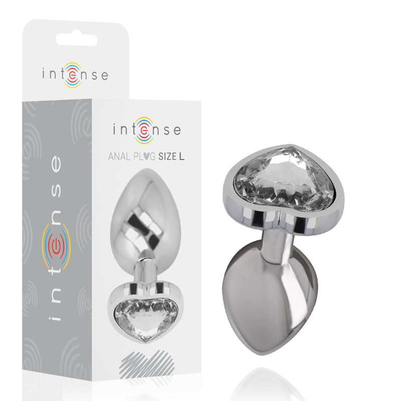 INTENSO - PLUG ANAL DE METAL ALUMÍNIO BRANCO CORAÇÃO TAMANHO G