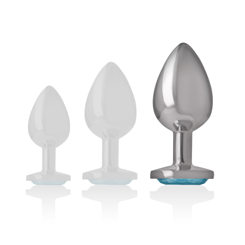 INTENSO - PLUG ANAL DE ALUMÍNIO E METAL AZUL CORAÇÃO TAMANHO G