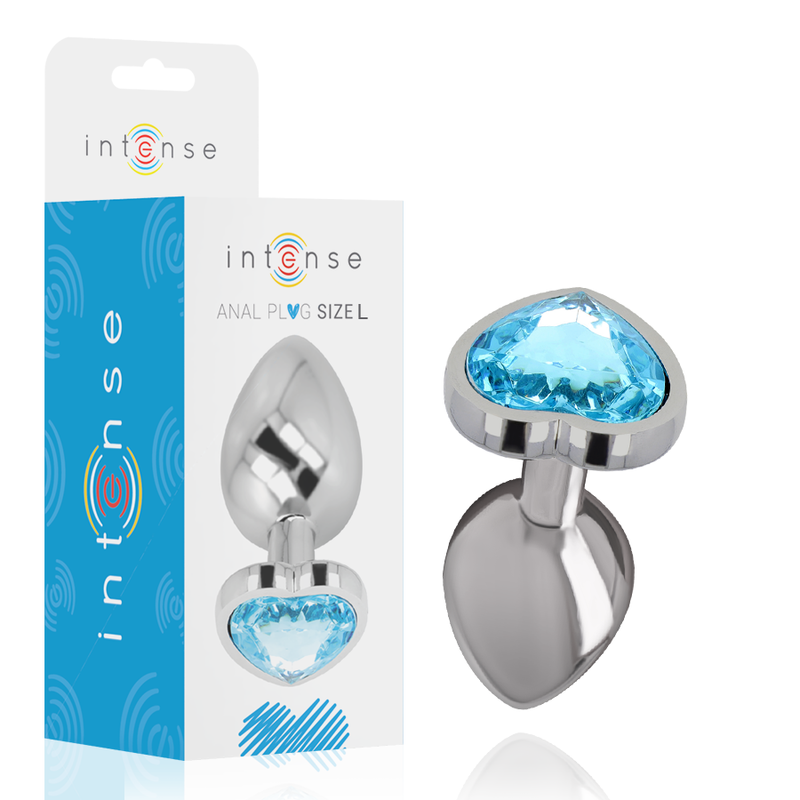 INTENSO - PLUG ANAL DE ALUMÍNIO E METAL AZUL CORAÇÃO TAMANHO G