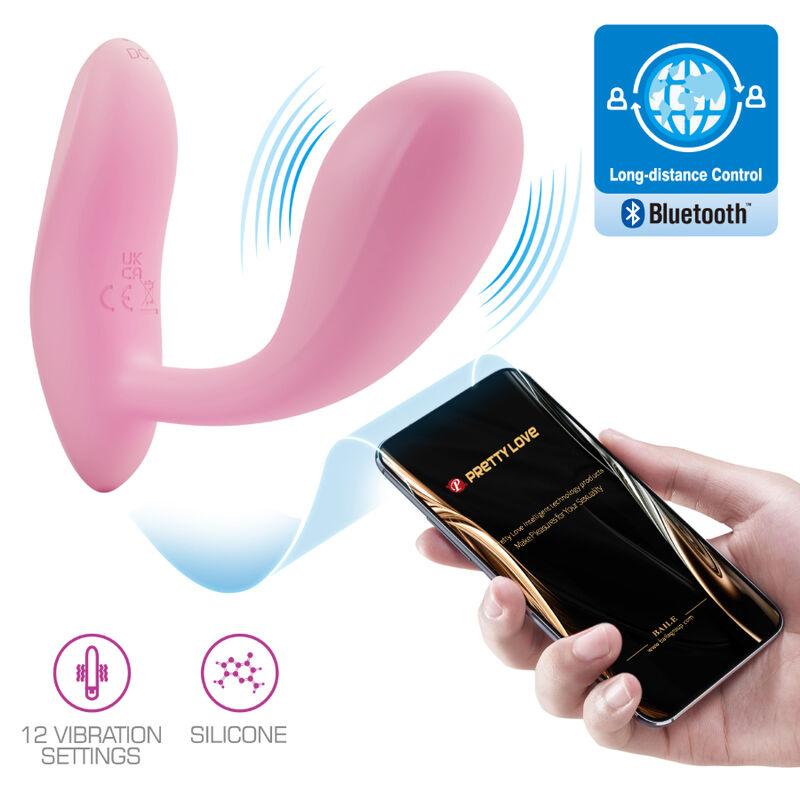 PRETTY LOVE - BAIRD G-SPOT 12 VIBRAÇÕES RECARREGÁVEIS ROSA APP