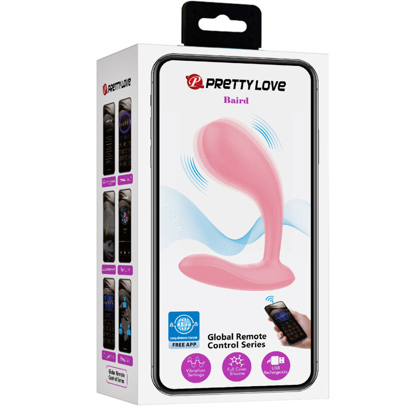 PRETTY LOVE - BAIRD G-SPOT 12 VIBRAÇÕES RECARREGÁVEIS ROSA APP