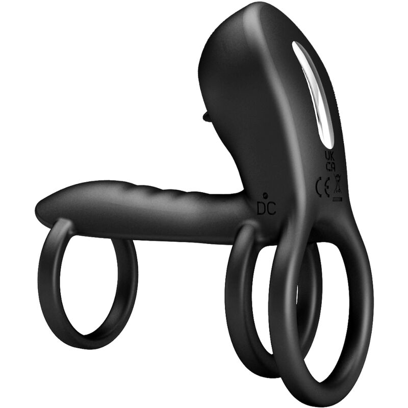 PRETTY LOVE - BAINHA DE PÊNIS JAMMY 12 VIBRAÇÕES COM LÍNGUA DE SILICONE RECARREGÁVEL