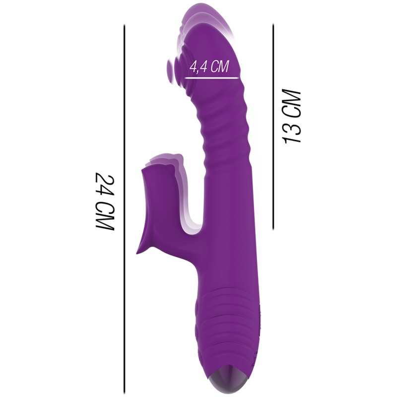 INTENSE - IGGY VIBRADOR MULTIFUNCIÓN RECARGABLE ARRIBA Y ABAJO CON ESTIMULADOR DE CLÍTORIS MORADO