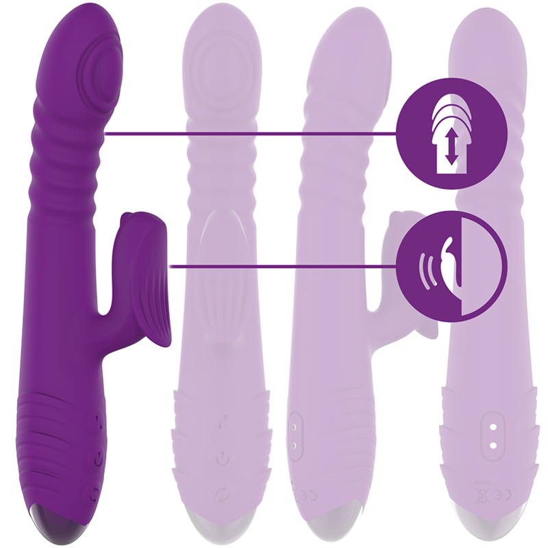 INTENSE - IGGY VIBRADOR MULTIFUNCIÓN RECARGABLE ARRIBA Y ABAJO CON ESTIMULADOR DE CLÍTORIS MORADO