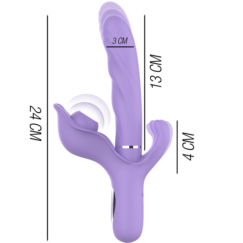 INTENSO - VIBRADOR MULTIFUNCIONAL BILLIE RECARREGÁVEL SUCÇÃO E PULSAGEM ROXO
