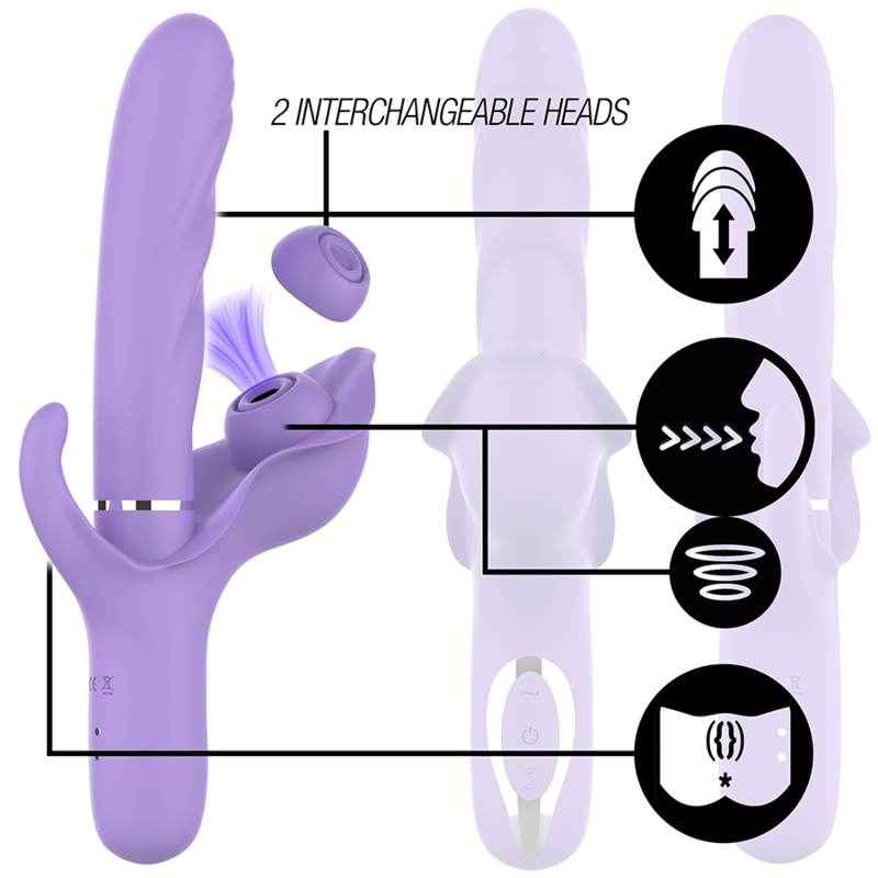 INTENSO - VIBRADOR MULTIFUNCIONAL BILLIE RECARREGÁVEL SUCÇÃO E PULSAGEM ROXO