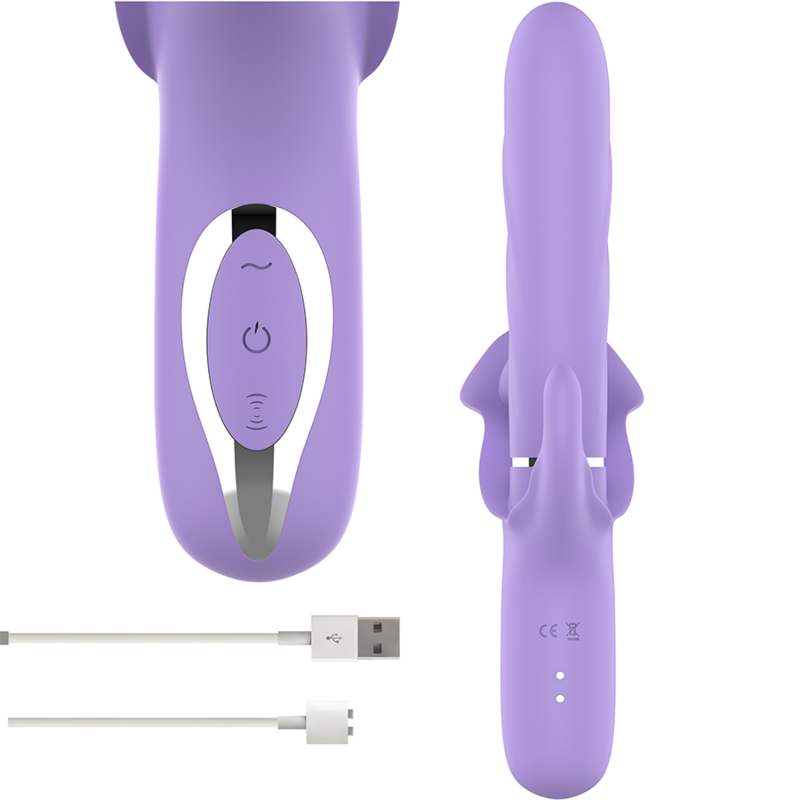 INTENSO - VIBRADOR MULTIFUNCIONAL BILLIE RECARREGÁVEL SUCÇÃO E PULSAGEM ROXO