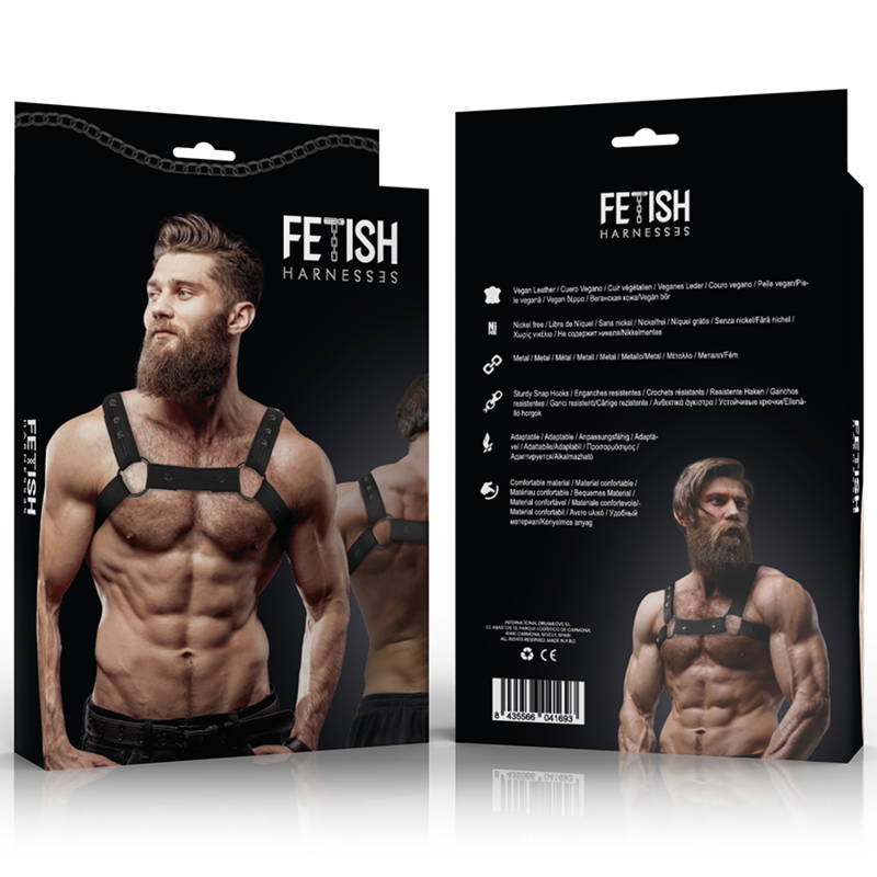ATITUDE FETICHE SUBMISSIVA - ARNÊS ESPORTIVO DE NEOPRENE AJUSTÁVEL PARA PEITORAL PARA HOMENS